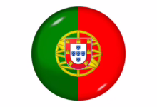 icono de bandera brillante deportugal